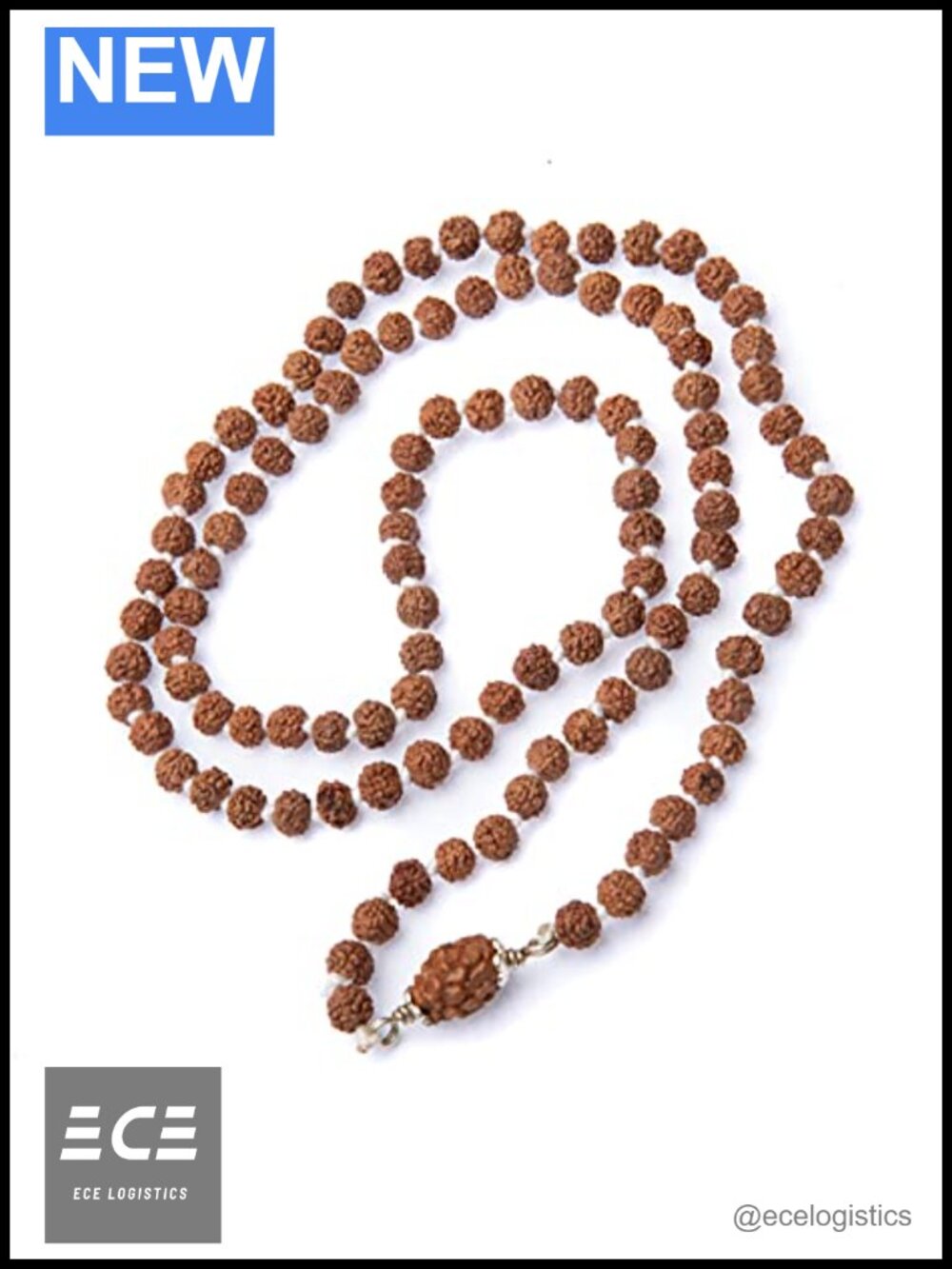 Natural Rudraksha Bead Mala 108 Prayer Beads 5-7mm Japa Meditation Necklace
